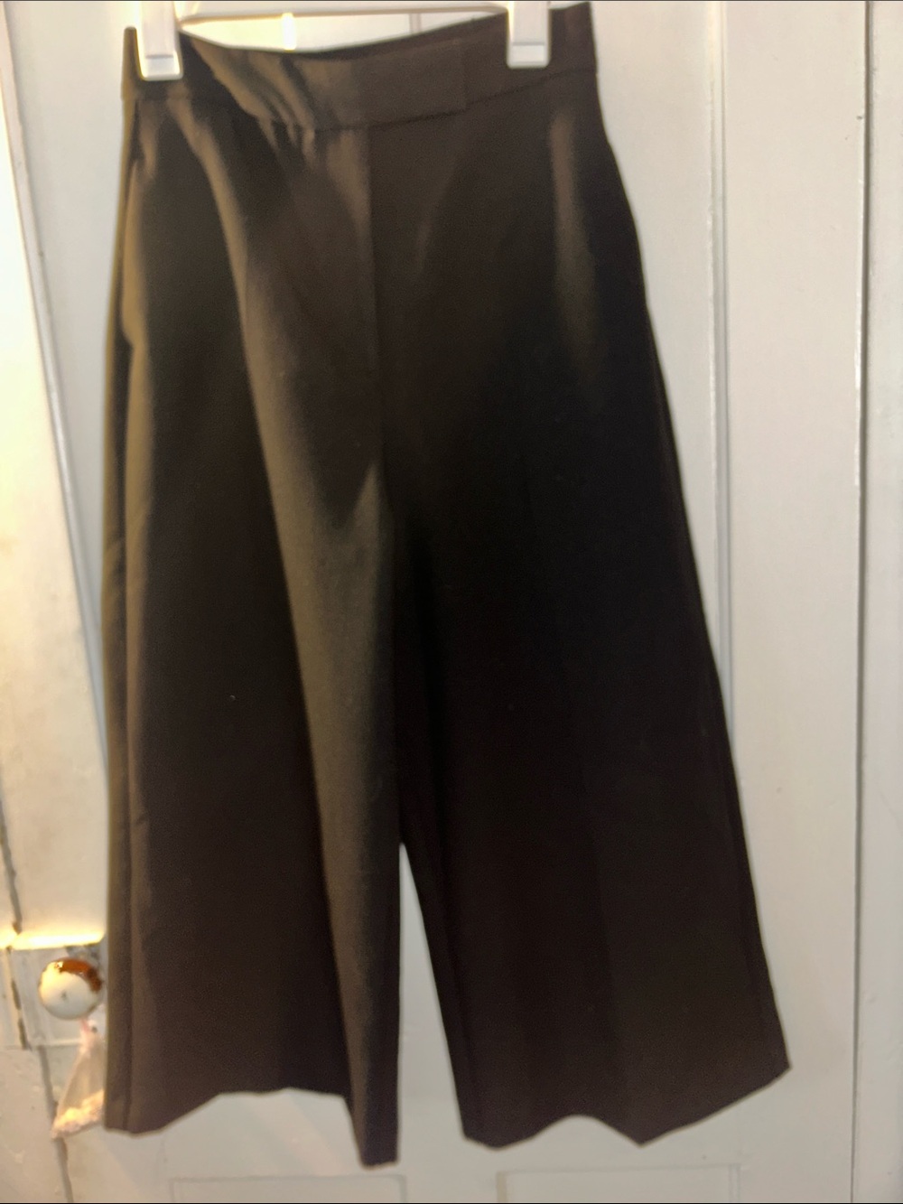 Zara Black Cropped Wide-Leg Pants